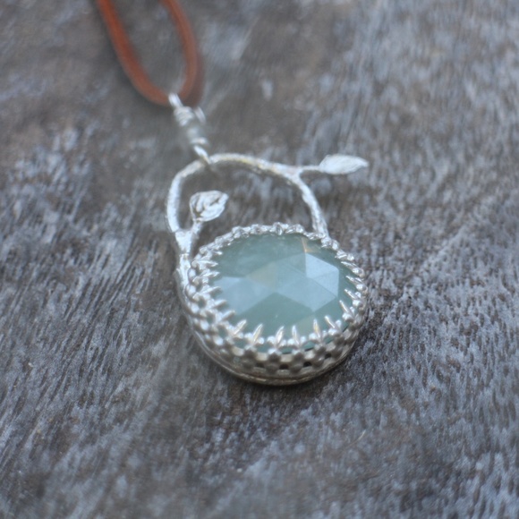 SOLD🌺Handmade Aquamarine Necklace Pendant - Picture 3 of 4